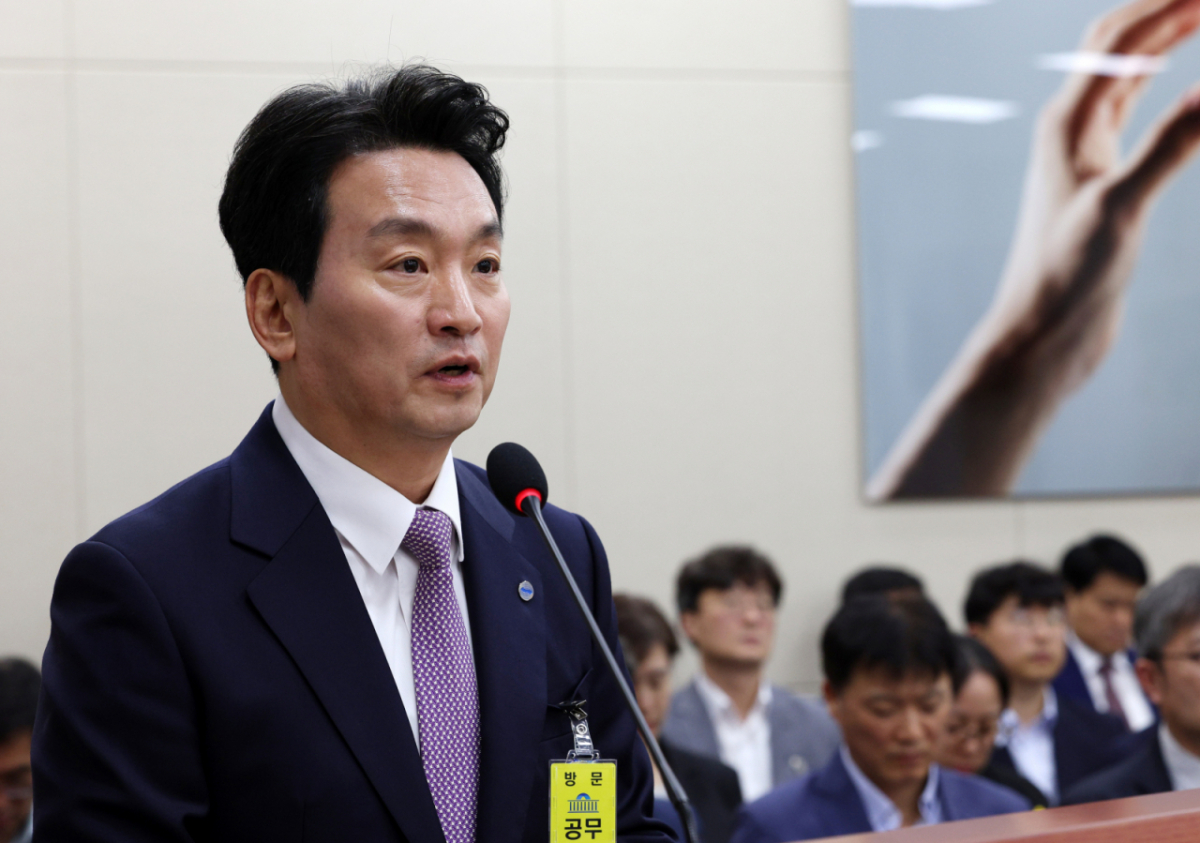 박장범 한국방송공사 사장이 지난 9월22일 서울 여의도 국회에서 열린 과학기술정보방송통신위원회 전체회의에서 발언하고 있다. /사진=뉴시스.