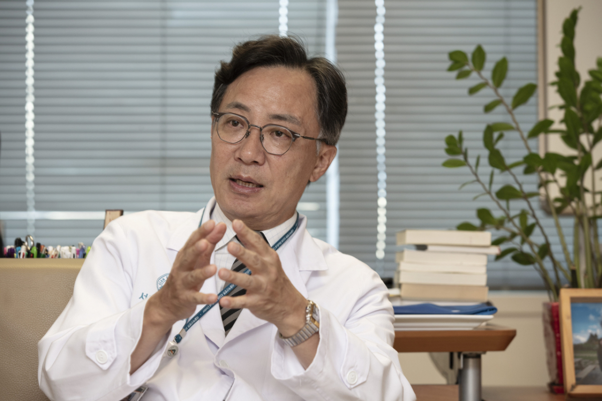 채희동 울산대학교 서울아산병원 산부인과학 교수가 머니투데이와 인터뷰하고 있다./사진= 서울아산병원