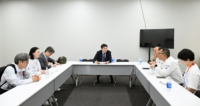 현장 간담회 모습. /사진=대한체육회