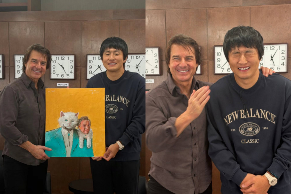 웹툰작가 겸 방송인 기안84가 할리우드 배우 톰 크루즈와 만났다. 사진은 할리우드 배우 톰크루즈와 웹툰작가 겸 방송인 기안84. /사진=기안84 인스타그램 캡처