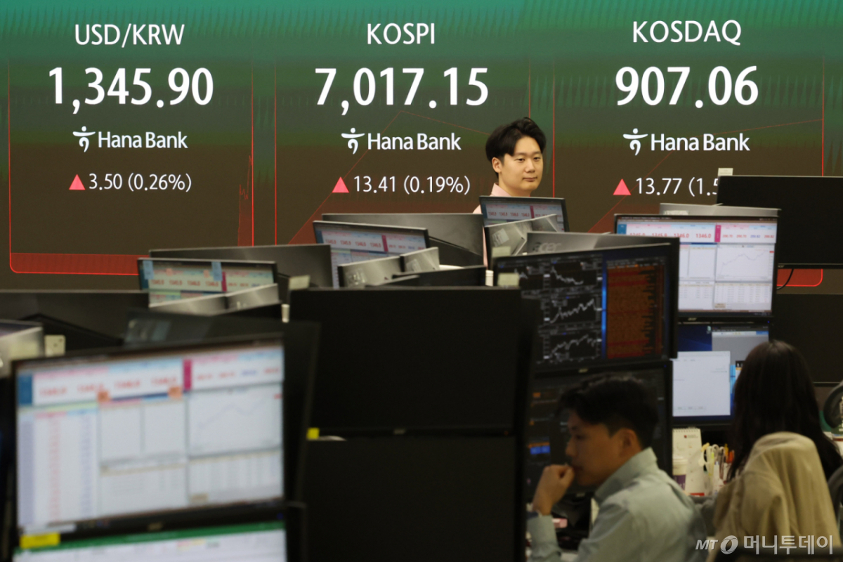 6일 오전 서울 중구 하나은행 딜링룸. /사진=뉴시스