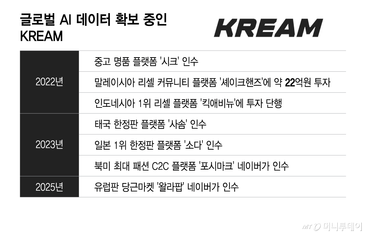 글로벌 AI 데이터 확보 중인 KREAM/그래픽=이지혜