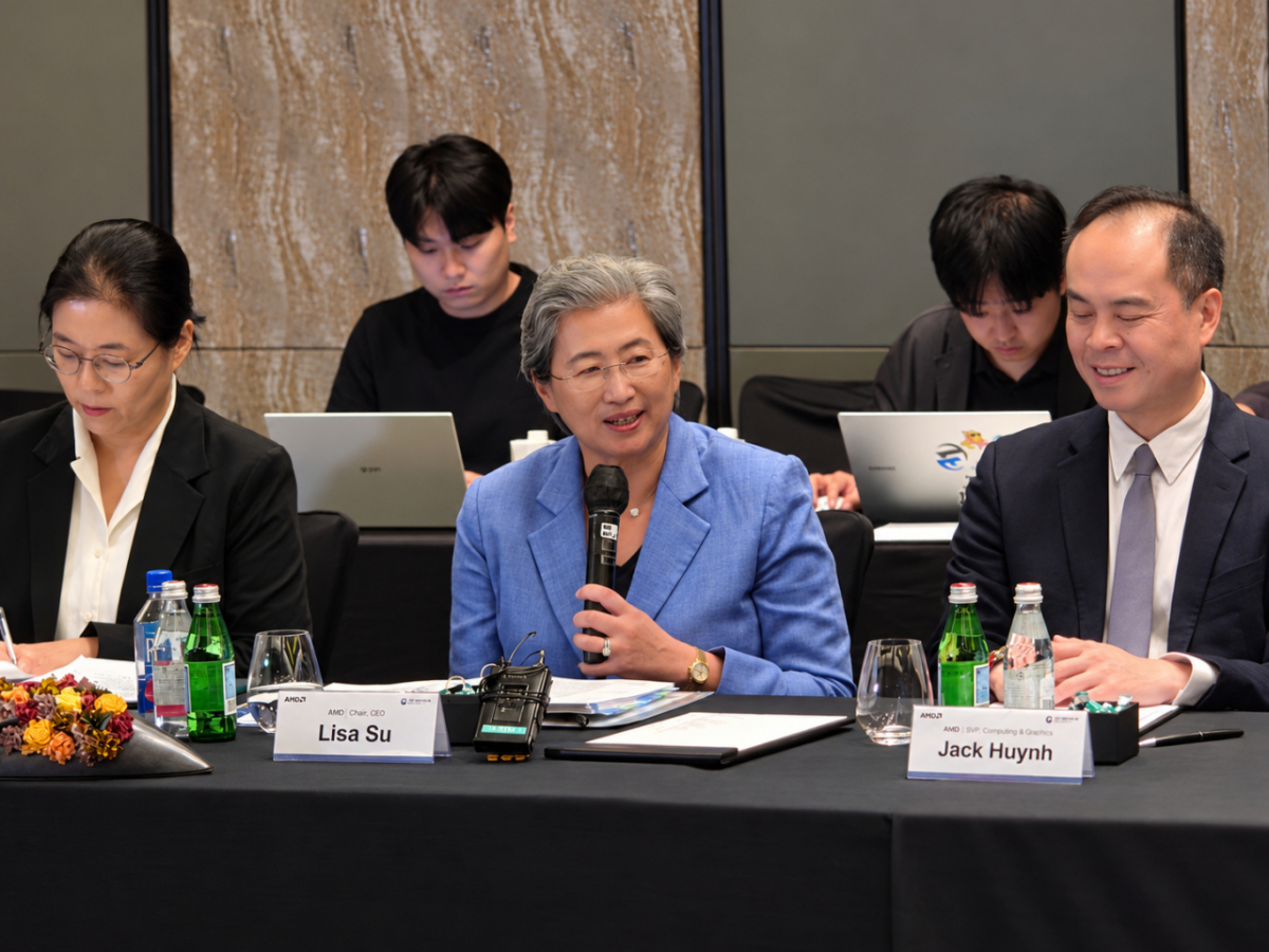 리사 수 AMD 회장이 7일 종로구 포시즌스호텔에서 과학기술정보통신부와 AMD가 개최한 '코리아 AI 세미컨덕터·스타트업 라운드테이블'에서 인사말을 하고 있다./사진=구자윤 기자