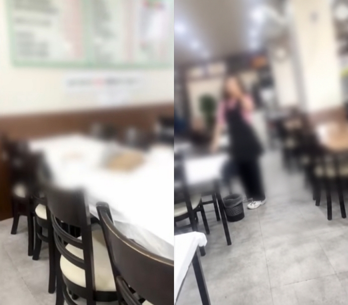 군인 아들과 고깃집을 찾은 여성이 고기 2인분 주문을 거절당했다며 불만을 토로했다. 업주는 최소 3인분부터 주문할 수 있다고 했지만, 메뉴판에는 이런 안내가 없었다고 한다. /사진=JTBC '사건반장'