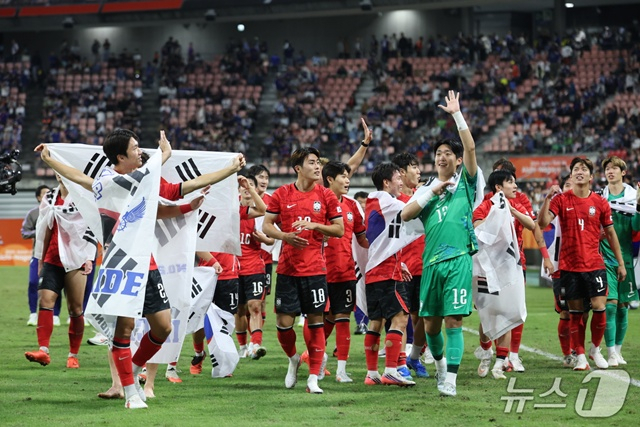 아시안게임 금메달을 차지한 한국 축구. /사진=뉴스1 제공