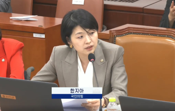 8일 국회 보건복지위원회 소속 한지아 국민의힘 의원이 복지부 국정감사에서 질의하고 있다. /사진=국회의사정보시스템