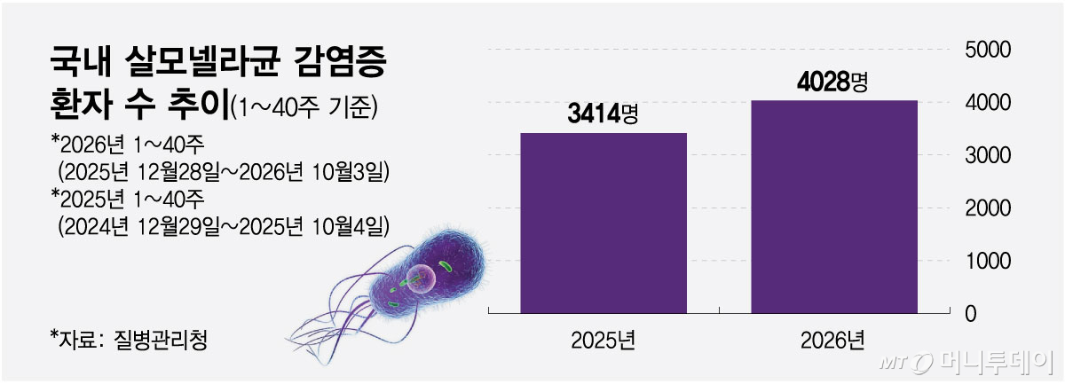 국내 살모넬라균 감염증 환자 수 추이. /그래픽=최헌정 디자인기자