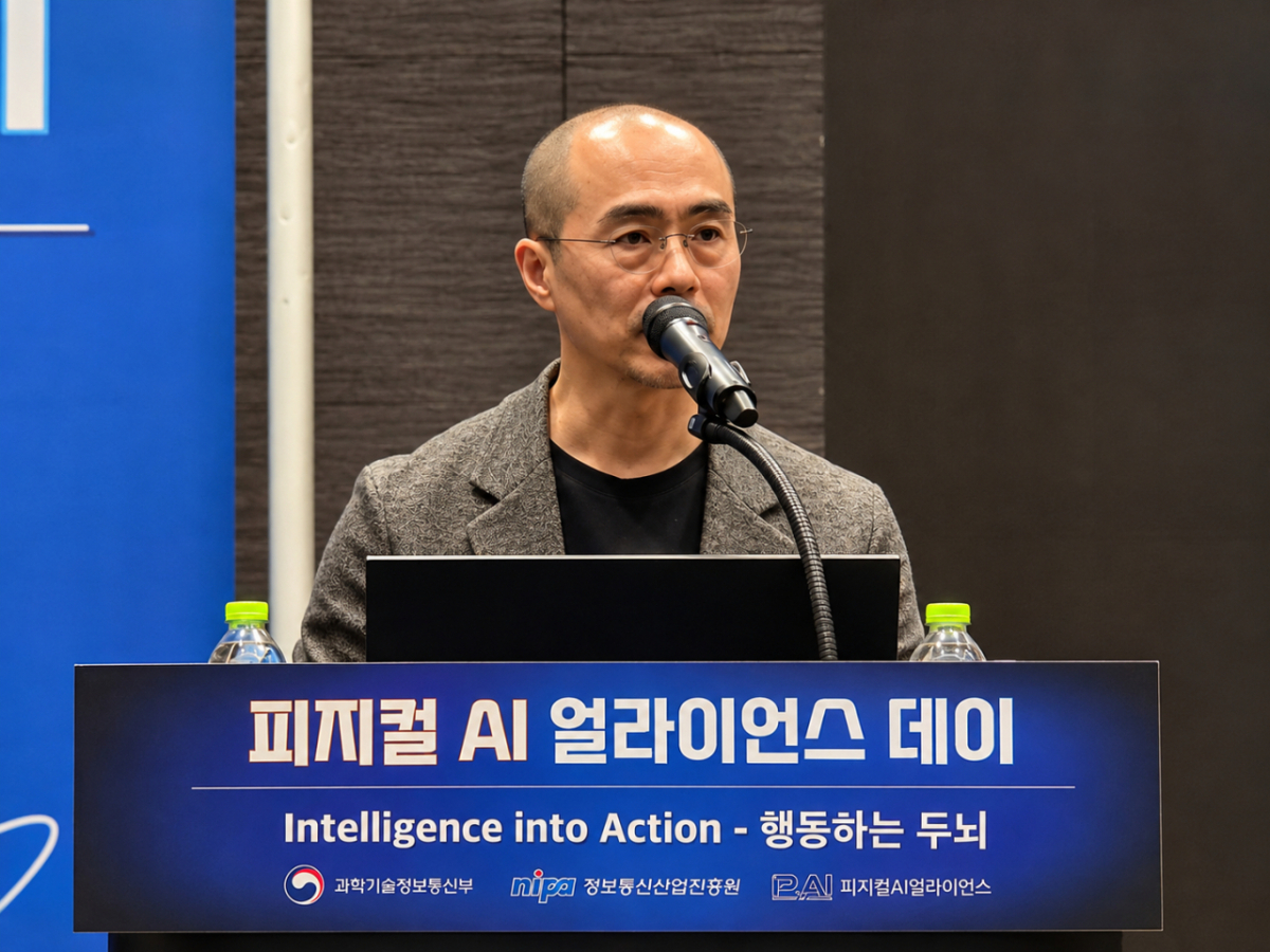 정소영 엔비디아코리아 대표가 13일 서울 강남구 코엑스에서 열린 '피지컬 AI 얼라이언스 데이'에서 발표를 하고 있다./사진=구자윤 기자