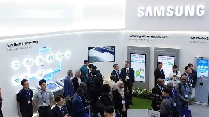 A view of the Samsung Electronics booth at the "Korea International Water Week (KIWW) 2026," held last month at Daegu EXCO. /Photo=Samsung Electronics