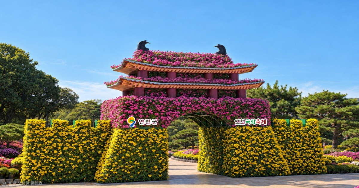 제8회 연천국화축제가 열리는 전곡리유적. /사진제공=연천군