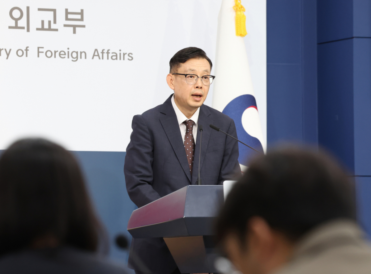 박두순 외교부 대변인이 13일 오후 서울 종로구 외교부에서 정례 브리핑을 하고 있다. /사진=뉴시스
