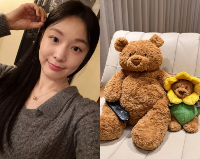 '피겨 여왕' 김연아가 SNS(소셜미디어)에 올린 곰인형 사진을 두고 또 임신설이 제기됐다./사진=김연아 SNS 인스타그램 화면 갈무리.