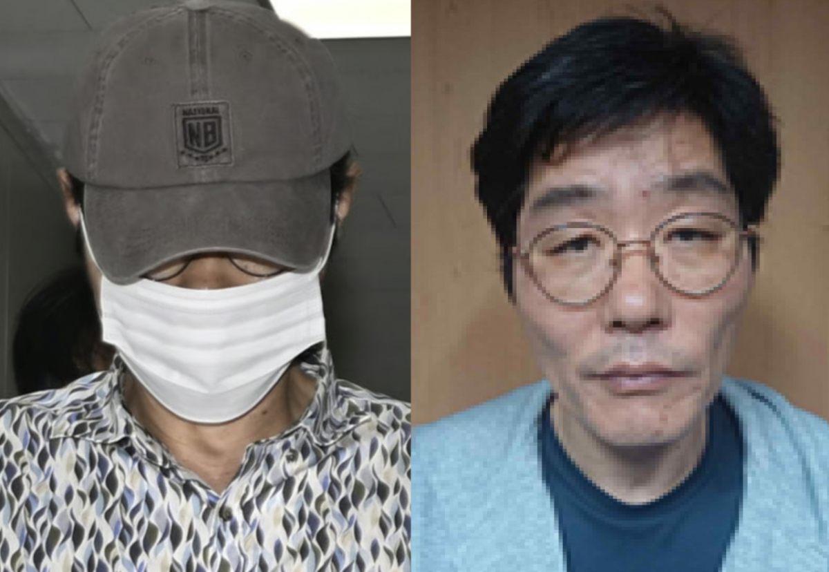 지난 8일 오전 조사를 위해 나주경찰서로 호송되는 모습(왼), 14일 신산 공개된 박용수(오)/사진=뉴시스, 전남경찰청 제공