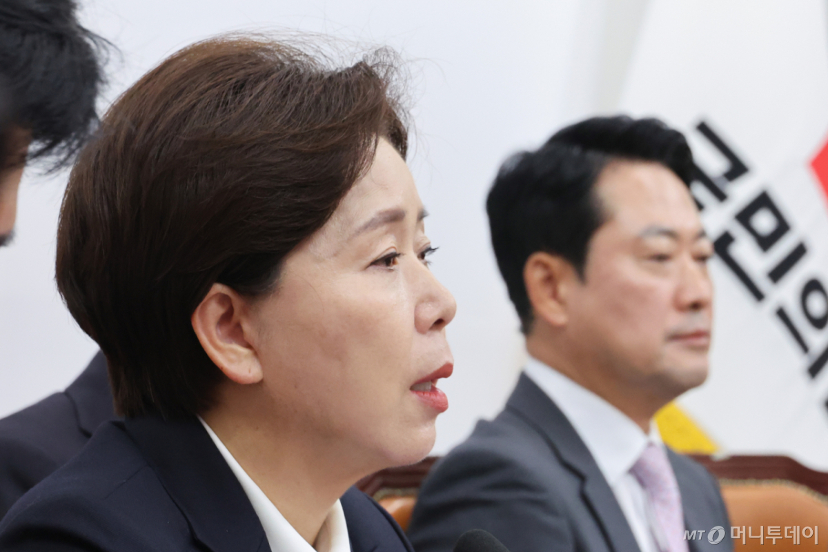 (서울=뉴스1) 신웅수 기자 = 양향자 국민의힘 최고위원이 12일 서울 여의도 국회에서 열린 최고위원회의에서 발언하고 있다. 2026.10.12/뉴스1 Copyright © 뉴스1. All rights reserved. 무단 전재 및 재배포, AI학습 이용 금지. /사진=(서울=뉴스1) 신웅수 기자