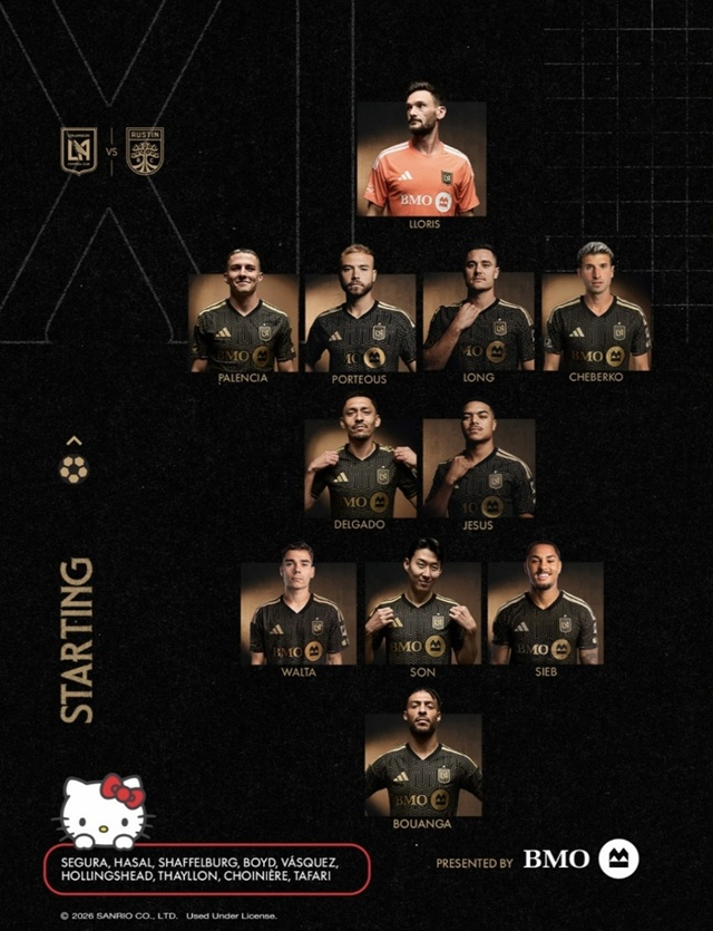 LAFC 선발 명단. /사진=LAFC SNS