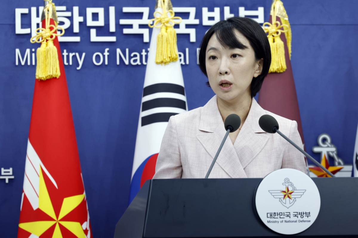 (서울=뉴스1) 박정호 기자 = 정빛나 국방부 대변인 /사진=(서울=뉴스1) 박정호 기자
