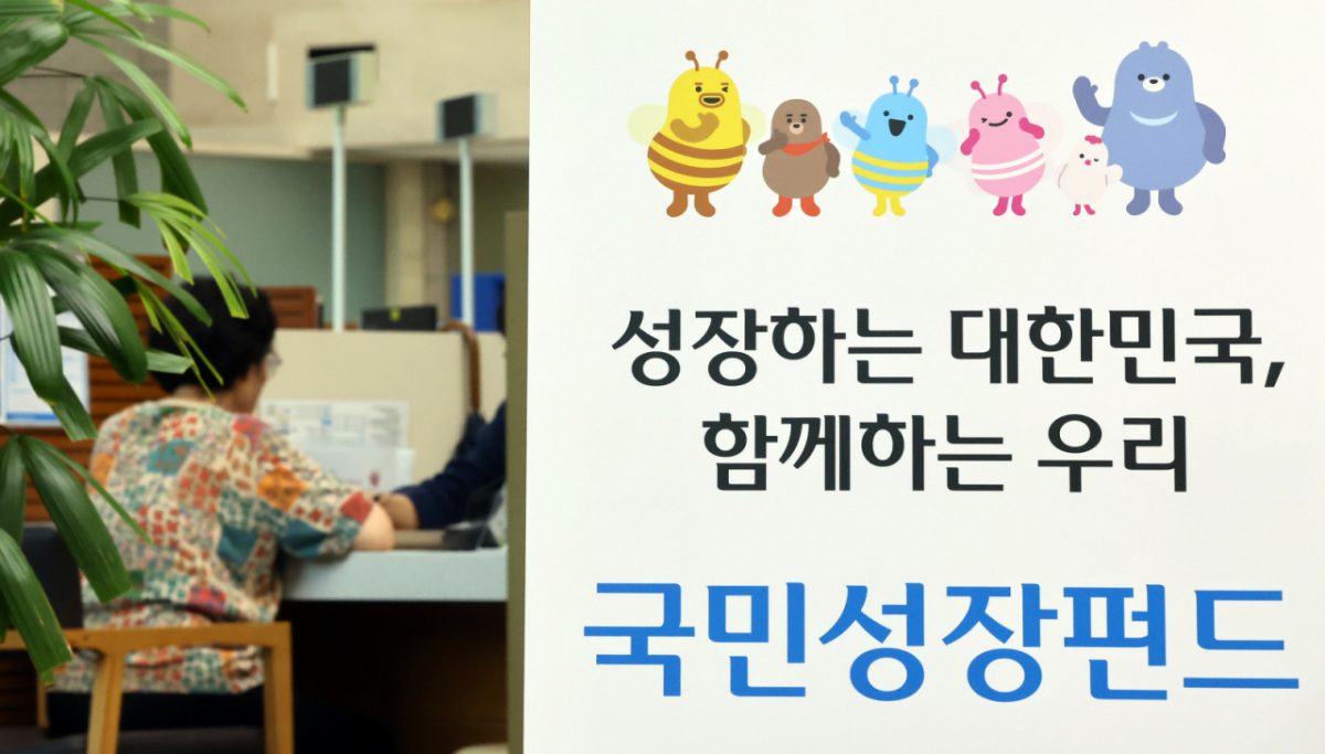 서울 중구 우리은행 본점에 2차 국민참여형 국민성장펀드 판매 안내문이 설치되어 있다. /사진=뉴스1