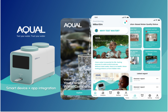리바이오가 개발 중인 차세대 B2B 수질관리 솔루션 'AQUAL Pro S'와 전용 모바일 애플리케이션의 콘셉트 이미지/사진제공=리바이오