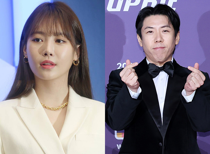 Girl's Day member Yura (left in photo) revealed that she went on a two-day, one-night trip with comedian Yang Se-chan (right), fueling speculation about a romantic relationship. /Photo=MoneyToday DB, NEWSIS