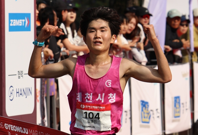 남자 국내부 1위를 차지한 김홍민. /사진=대한육상연맹