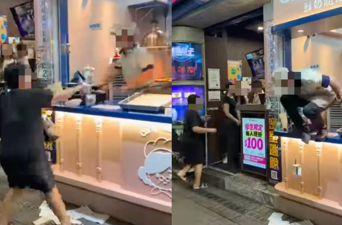 대만의 한 도넛 가게에서 20대 남성 직원이 새치기 문제로 다투던 50대 여성 손님을 폭행하는 사건이 발생했다./사진=온라인 커뮤니티 화면 갈무리.