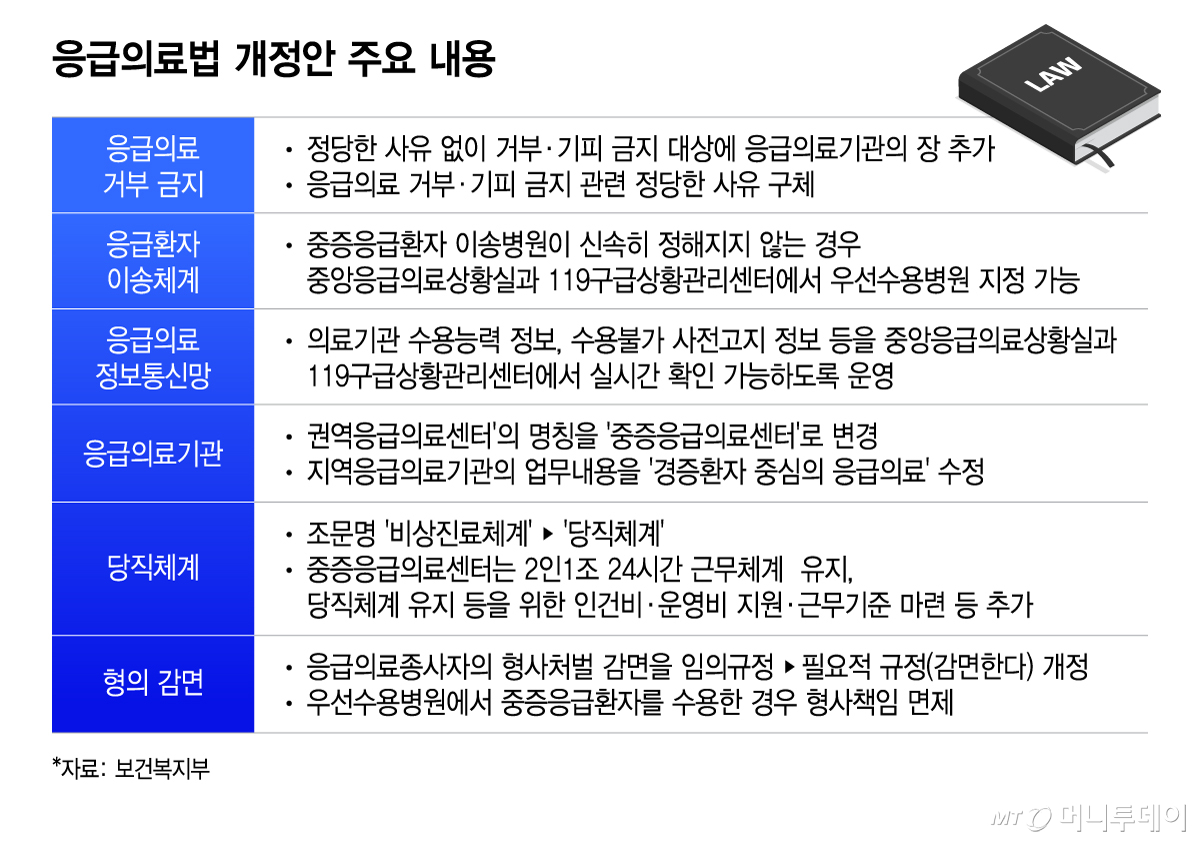 응급의료법 개정안 주요 내용. /그래픽=이지혜 디자인기자