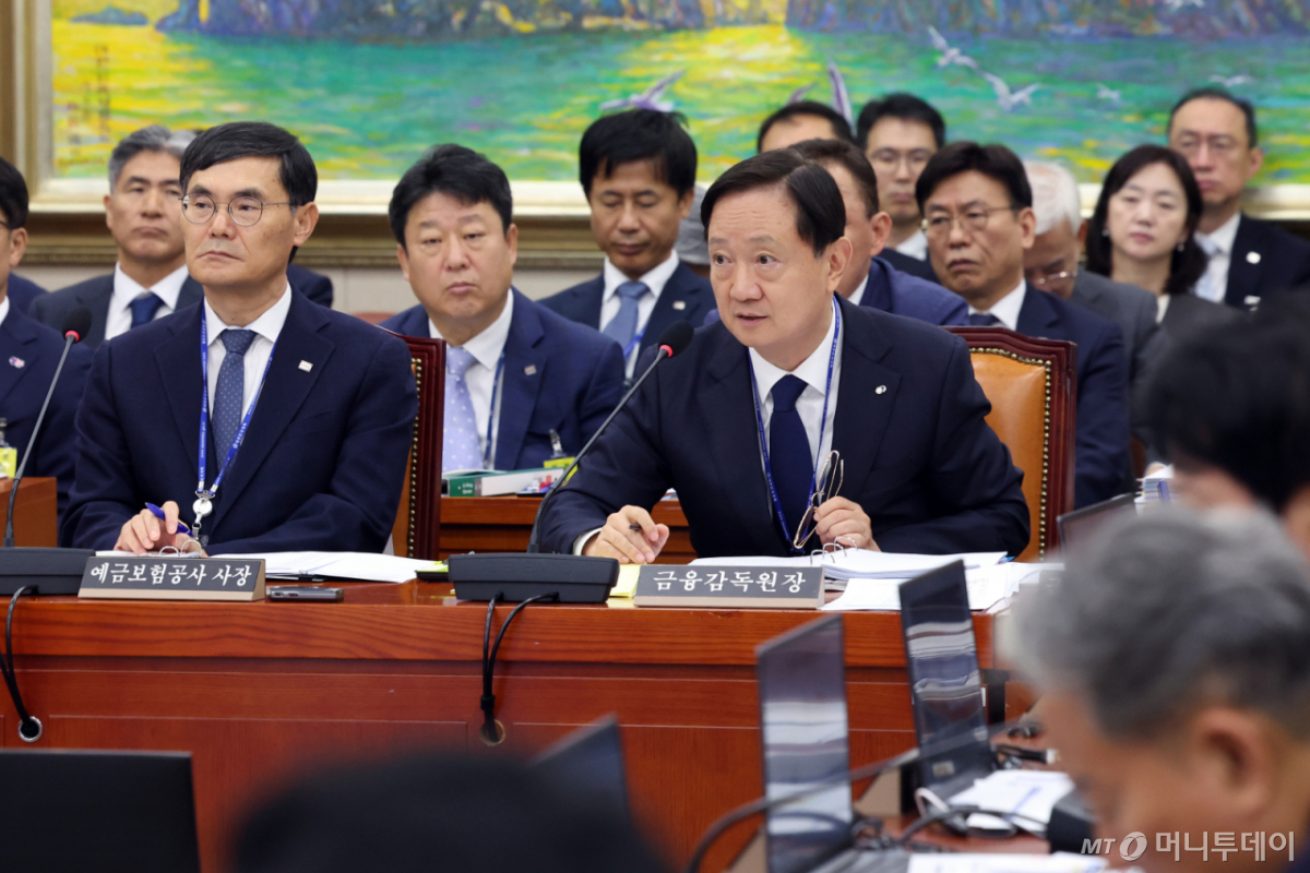 (서울=뉴스1) 황기선 기자 = 이찬진 금융감독원장이 19일 서울 여의도 국회 정무위원회에서 열린 금융감독원 등에 대한 국정감사에서 의원 질의에 답하고 있다. 2026.10.19/뉴스1 Copyright © 뉴스1. All rights reserved. 무단 전재 및 재배포, AI학습 이용 금지. /사진=(서울=뉴스1) 황기선 기자