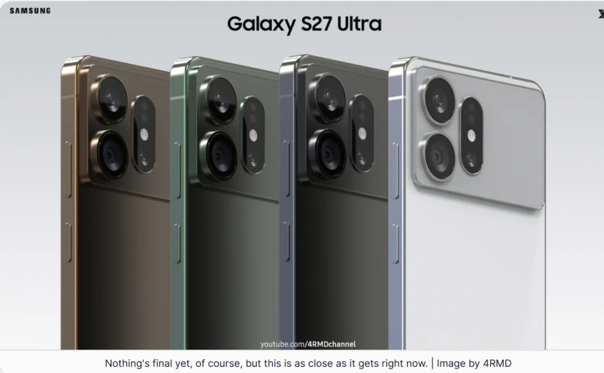 Overseas IT outlet PhoneArena released renderings of Samsung's next-generation flagship smartphone, the "Galaxy S27 Ultra," through concept artist 4RMD. (Photo=4RMD YouTube, PhoneArena)
