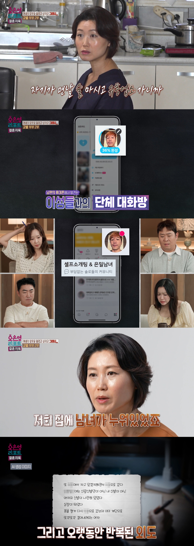 반복되는 외도와 유흥업소 출입으로 아내에게 상처를 준 남편이 자신의 행동을 아내 탓으로 돌렸다. /사진=MBC '오은영 리포트-결혼 지옥' 방송 화면