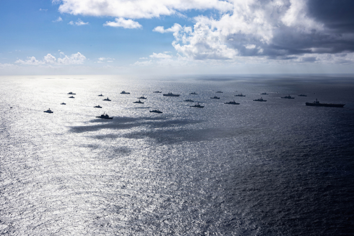 올해 실시된 2026 환태평양훈련(RIMPAC)에 참가한 연합해군 전력이 하와이 제도 북부에서 해상훈련을 하고 있다. 대한민국 해군에서는 정조대왕함, 도산 안창호함 등이 참가했다. /사진=뉴스1 /사진=(서울=뉴스1)