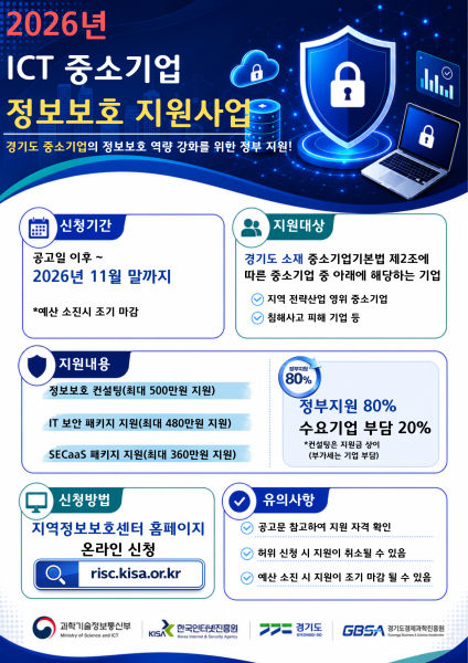 ICT 중소기업 정보보호 지원사업 포스터./사진제공=경과원