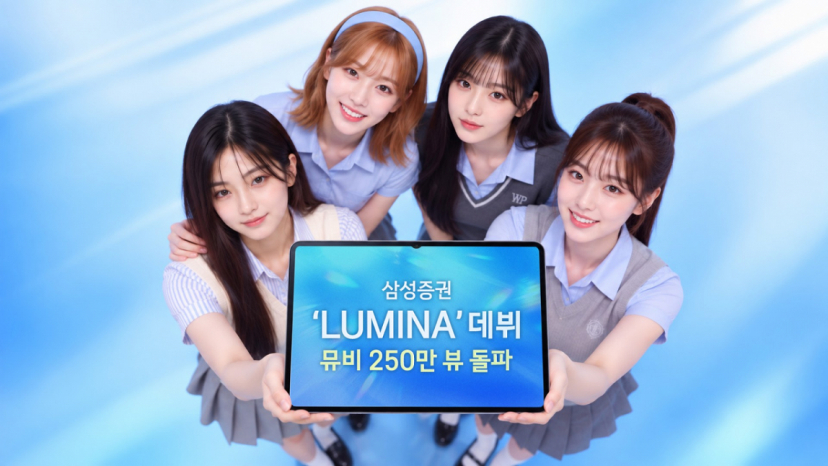 삼성증권이 자체 제작한 4인조 AI걸그룹 루미나(LUMINA). 사진=삼성증권