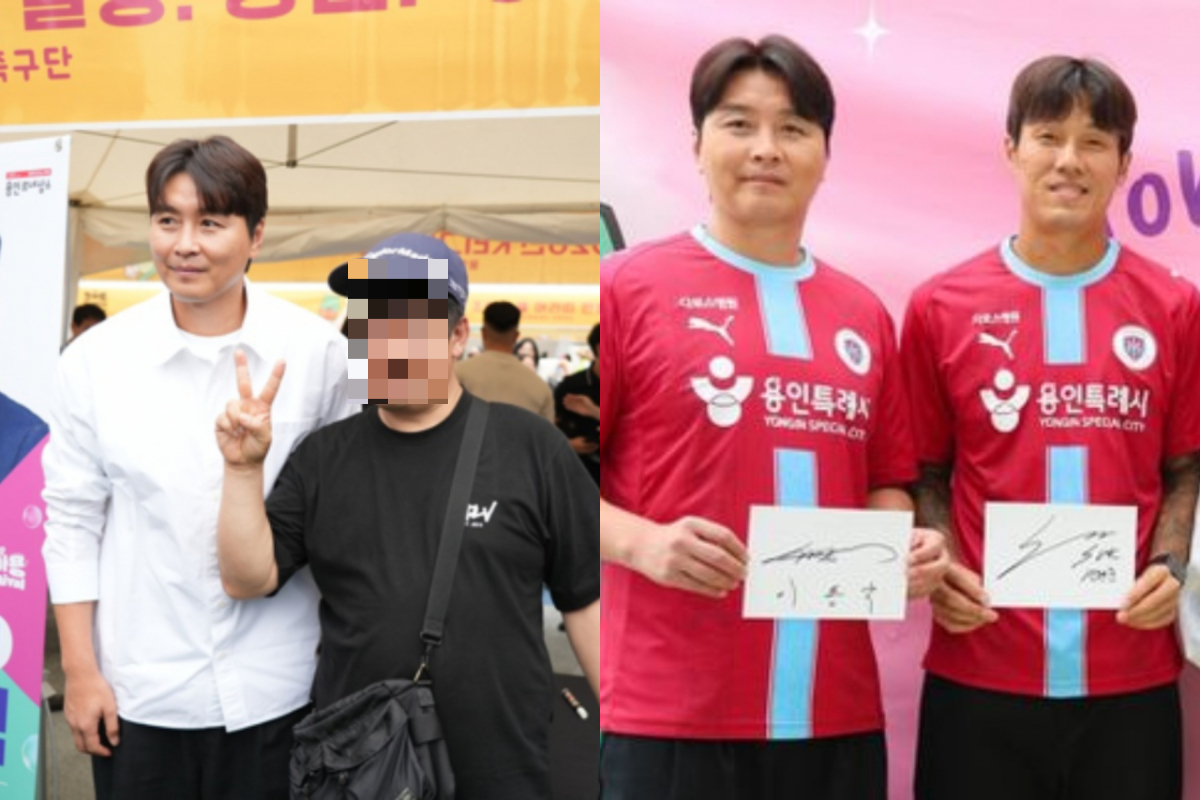 이동국 용인FC 테크니컬 디렉터가 근무 태만 의혹에 휩싸인 가운데 그간 구단 안팎에서 다양한 활동을 이어온 점과 비상근직이라는 특성을 고려하면 단순 출근 일수만으로 근무 태만 여부를 판단하기는 어렵다는 지적이 나온다. 사진은 용인FC가 진행한 행사에 참석한 이동국 테크니컬 디렉터의 모습. /사진=용인FC