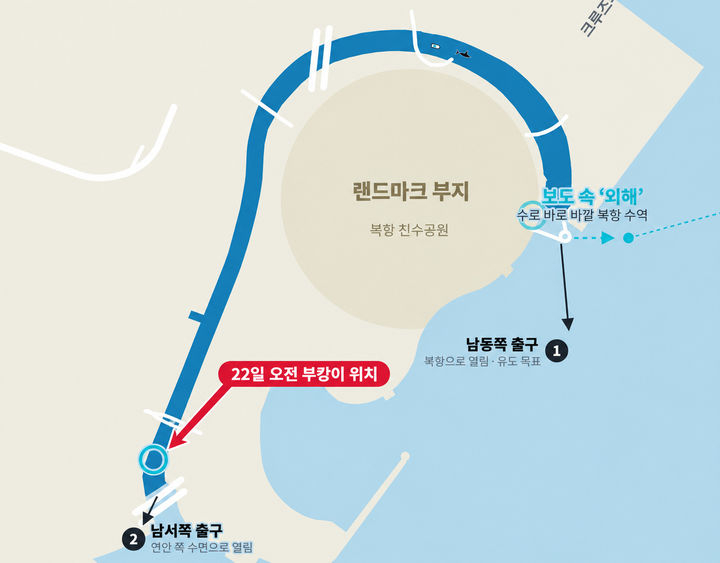 부캉이의 해외 유도작업 설명도./사진=뉴시스 (부캉아 외해 안 나가니 화면 갈무리.)