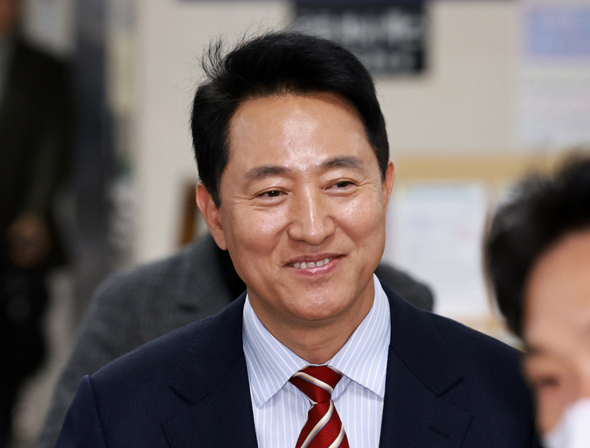 오세훈 서울시장이 23일 서울 서초구 서울고법에서 열린 '명태균 여론조사 대납 의혹 사건' 항소심 선고공판에 출석하고 있다./사진=뉴시스