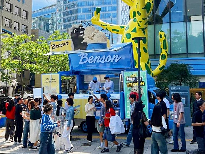 서울에서 열린 벤슨 아이스크림 트럭 행사 현장 모습. /사진제공=아워홈