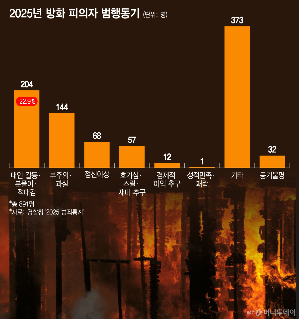 2025년 방화 피의자 범행동기/그래픽=이지혜
