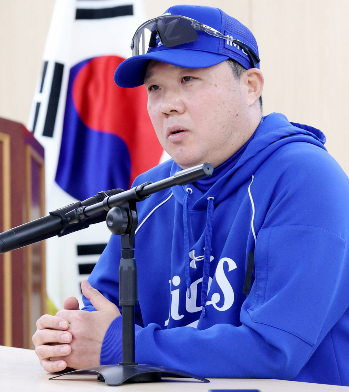 2026 KBO 포스트시즌 플레이오프(PO) 2차전 삼성 대 KIA전이 27일 대구 삼성라이온즈파크에서 열렸다. 삼성 박진만 감독이 기자들의 질문에 답하고 있다. /사진=김진경 kim.jinkyung@