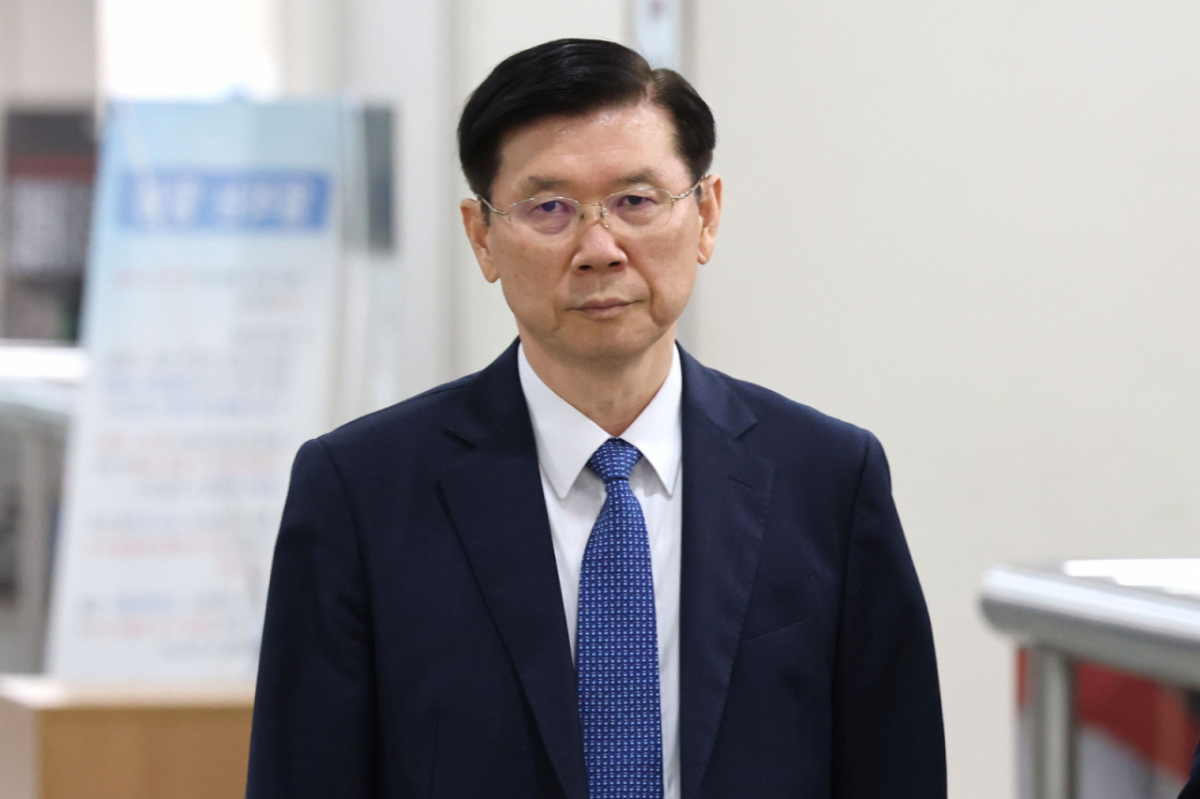 고위공직자범죄수사처의 윤석열 전 대통령 체포영장 집행을 방해한 혐의로 기소된 박종준 전 대통령경호처장이 서울 서초구 서울중앙지방법원에서 열린 특수공무집행방해 등 혐의 선고기일에 출석하고 있다. /사진=뉴스1