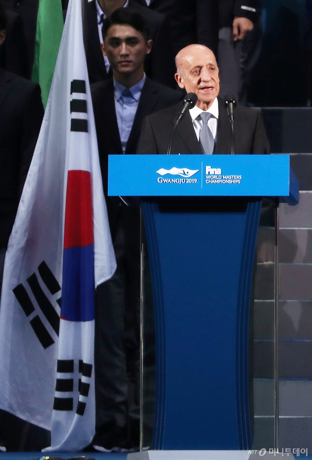 [사진]대회사하는 FINA 마글리오네 회장