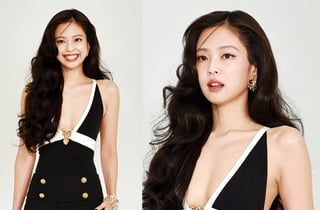 제니, 가슴선 드러낸 파격 클리비지 룩…"헤메코 완벽" 극찬