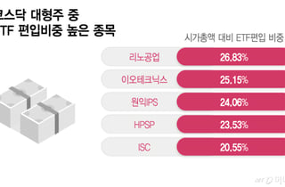 ETF, 개별 종목 수급 영향 커졌다…시총 25% 이상인 종목도
