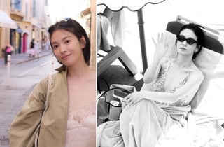 송혜교가 이런 옷을?...가슴선 드러낸 수영복·란제리룩 '깜짝'
