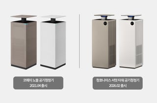 코웨이, 청호나이스 '서밋타워 공기청정기' 디자인 침해 소송 제기