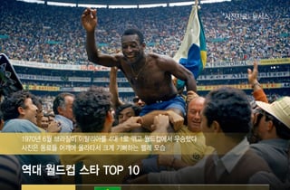 [더차트] 메시 4위, 호날두는 순위 밖...월드컵 전설 'TOP 10'