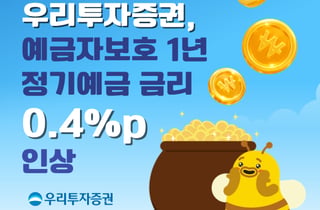 우리투자증권, 정기예금 금리 0.4%p 인상…최고 연 3.7%