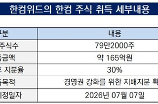 [더벨]대주주 한컴위드 지배력 강화, 저평가 국면 활용
