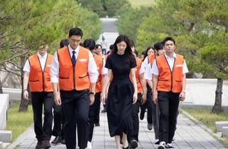 SBS 아나운서→호반家 며느리…김민형, 현충원 봉사활동 근황