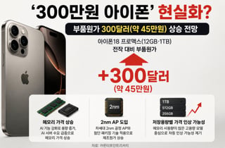 "그냥 17 살까" 아이폰18, 300만원 넘는다?...원가만 45만원 ↑[IT썰]