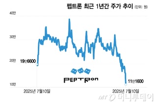 "신고가" 분위기 좋더니...39만→11만원 '뚝', 펩트론에 무슨 일이